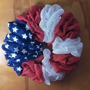 Patriotic Red, White, and Blue Wreath